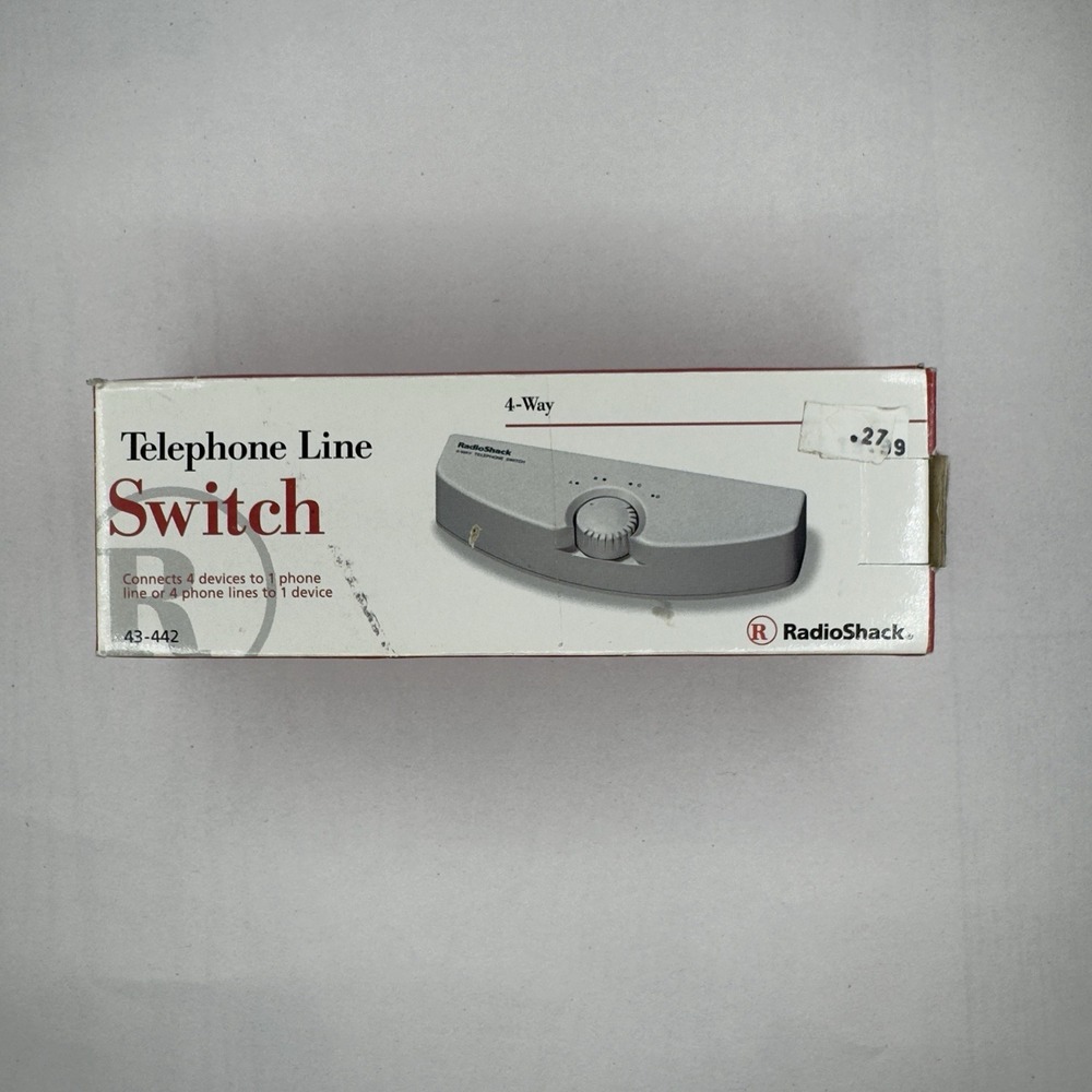 Vintage RadioShack 4-Way Telephone Line Switch Box 43-442 Connects 4 Devices‎